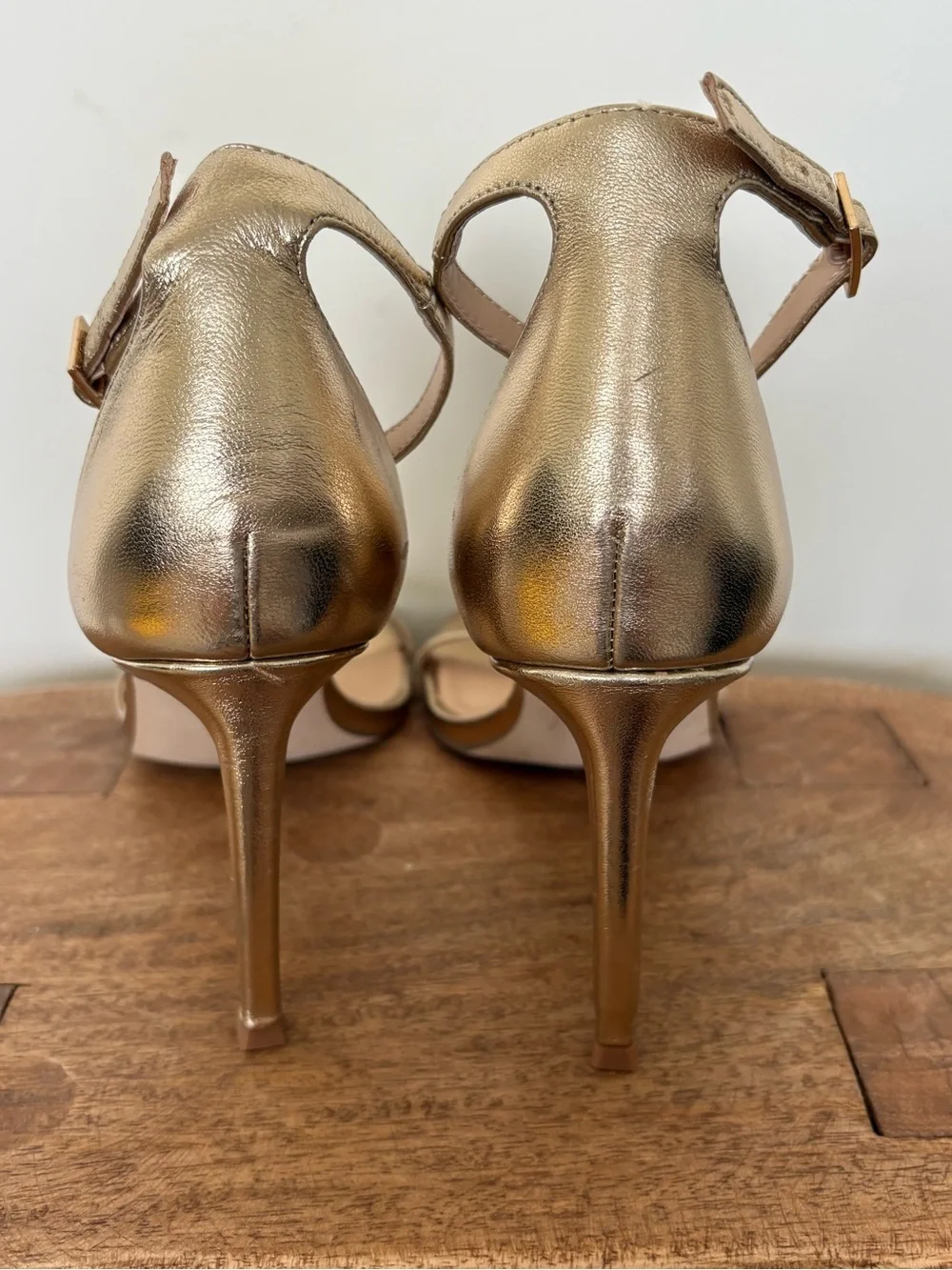 Steve Madden Piked Two Piece Stiletto Sandals Gold Size 9.5